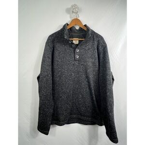 Red Head Brand Co Gray Black 1/4 Button Fleece Pullover Sweater‎ Men's 2XL